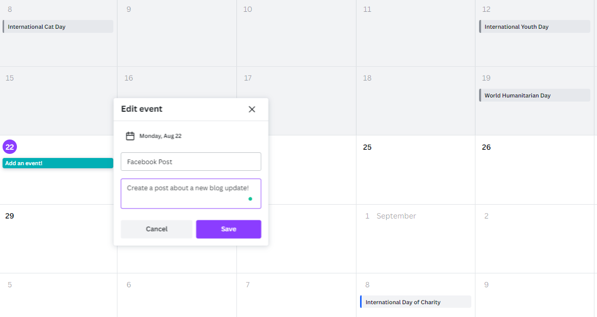 content planner calendar